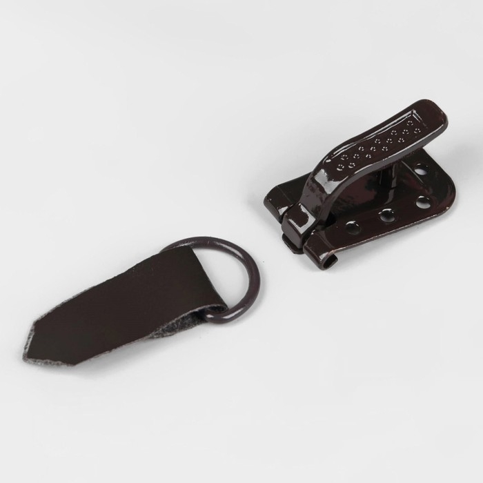 Крючки пришивные, металлические, для верхней одежды, 5 &times; 1,5 см, 6 шт, цвет коричневый