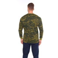 Лонгслив мужской с начёсом, пиксель МИКС, цвет тёмно-зелёный, размер 54
