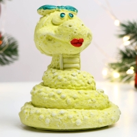 Новый год. Символ 2025. Фигура "Змея Марфа" лимонная, 8х7х6см