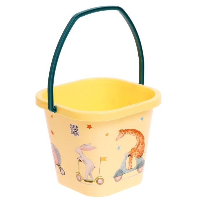 Набор для игры в песке: ведерко, сито, совочек, грабли, 4 формочки