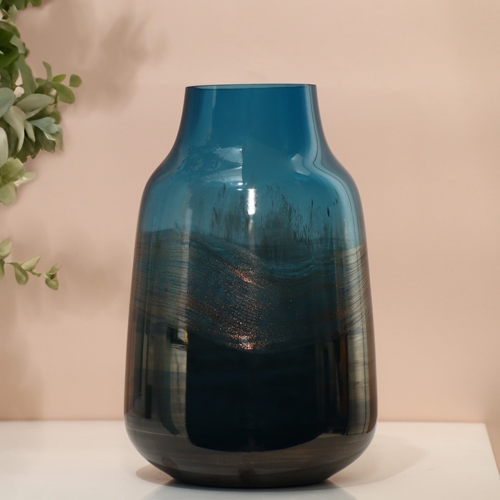 Ваза для цветов &laquo;Эльви&raquo; из цветного стекла 25 х 16 х 16 см