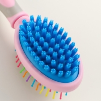 Двусторонняя щётка - расческа с волнистыми зубьями, средняя, 6 х 19 см, розовая Двусторонняя щётка - расческа с волнистыми зубьями, средняя, 6 х 19 см, розовая