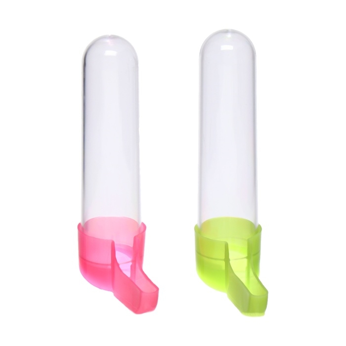 Набор из 2 поилок для птиц, 80 мл, 15 х 8 см, микс цветов