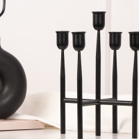 Подсвечник металл &laquo;Лаконичность&raquo;, на 5 свечей, 14 х 14 х 19 см