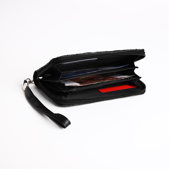Кошелёк женский на молнии, цвет чёрный Кошелёк женский на молнии, цвет чёрный