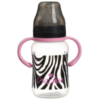 Бутылочка для кормления, широкое горло, средний поток от 3 мес., 270 мл., «Зебра», M&B Бутылочка для кормления, широкое горло, средний поток от 3 мес., 270 мл., «Зебра», M&B