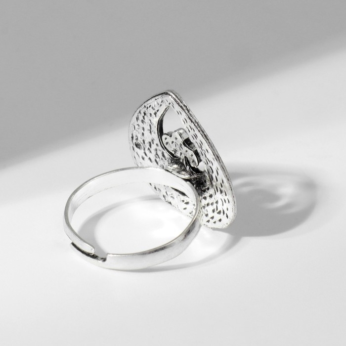 Кольцо «Этника» капля, цвет чёрный в чернёном серебре, безразмерное Кольцо «Этника» капля, цвет чёрный в чернёном серебре, безразмерное