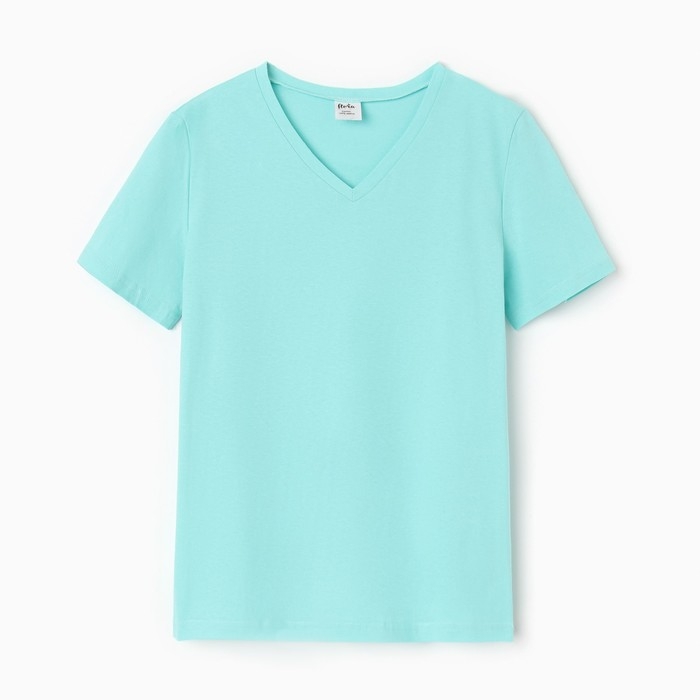 Футболка женская V-образный вырез, цвет мята, размер 44