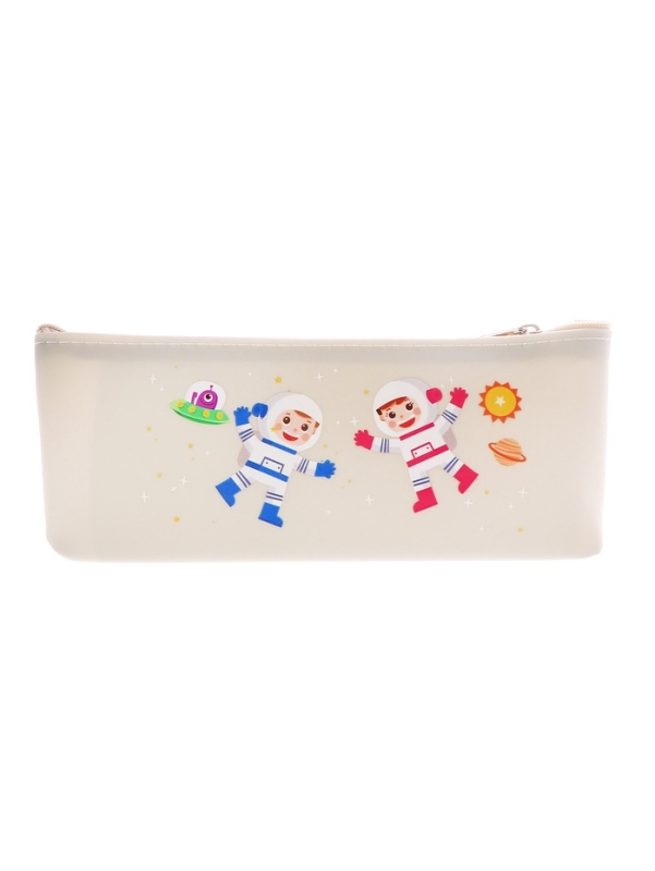Пенал школьный на молнии  Космонавт Серый
