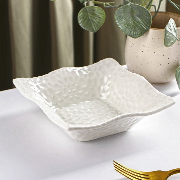 Миска керамическая &laquo;Воздушность&raquo;, 340 мл, d=15 см, цвет белый