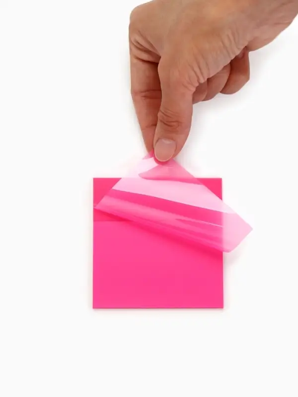 Прозрачные стикеры с липким слоем 75х75мм, 50 листов Буки Бяки, цвет розовый