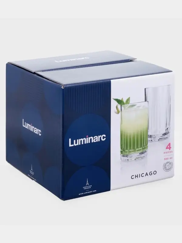 Стакан высокий "Чикаго" 380 мл, 4 шт.