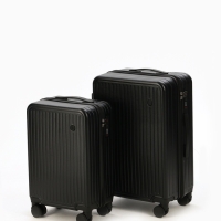 Чемодан 20", PС, 34*22*56, отд на молнии, код замок, 4 колеса, черный