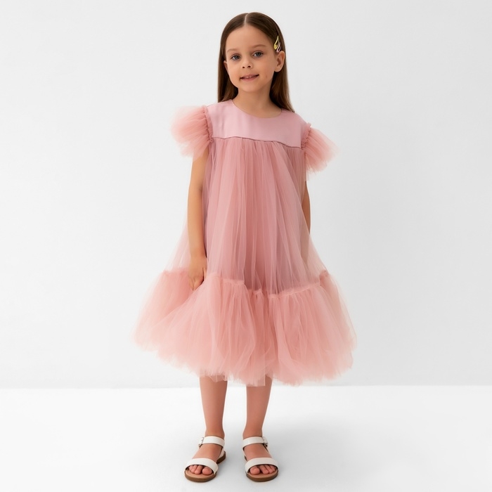 Платье детское с пышной юбкой KAFTAN, рост 122-128, розовый Платье детское с пышной юбкой KAFTAN, рост 122-128, розовый