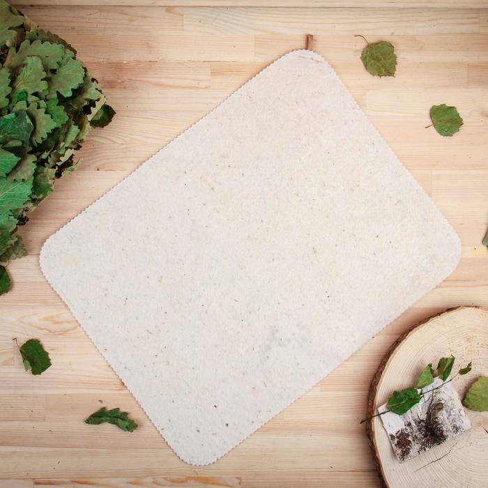 Коврик - сидушка для бани, 50&times;40 см, войлок, белый