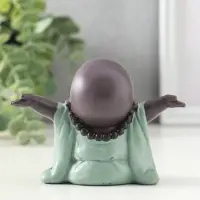 Сувенир полистоун "Счастливый хотей - приветствие солнца" зелёно-коричневый 5х10,5х7,5 см