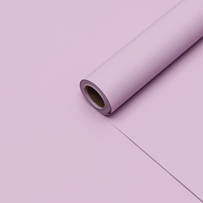 Пленка для цветов тонированная, матовая, нежная сирень, 0,5 х 10 м, 65 мкм