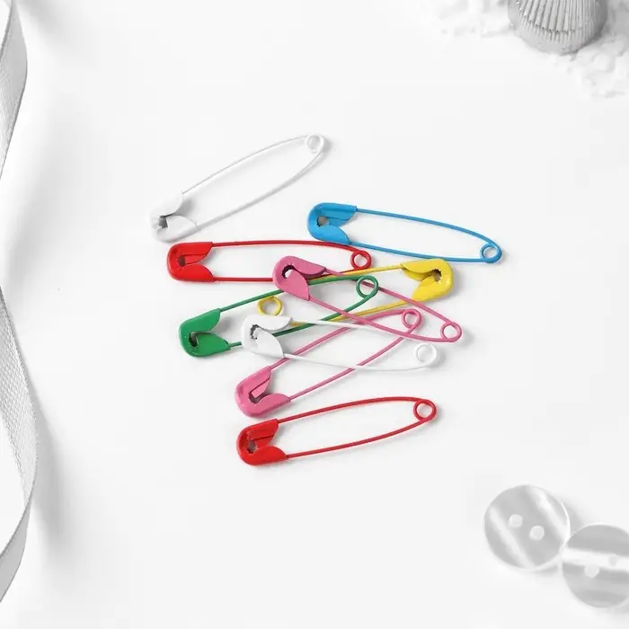 Булавки английские, 37 мм, 10 шт., цвет разноцветный