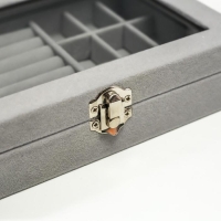 Шкатулка для украшений &laquo;Серый туман&raquo;, бархат, с замком, 4.5&times;20&times;15 см