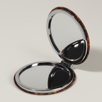 Зеркало складное &laquo;Орнамент&raquo;, d = 7,2 см, с увеличением, цвет коричневый/оранжевый