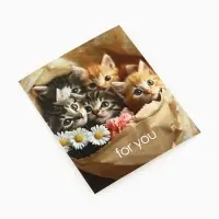 Набор мини-открыток в коробке со скрепками &laquo;Котики&raquo;, 35 штук, 8 x 10 см