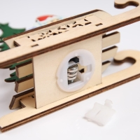 Светодиодная фигура &laquo;Сани с Дедом Морозом&raquo; 15.5 &times; 12 &times; 5.5 см, дерево, батарейки LR1130х3 (в комплекте), свечение тёплое белое