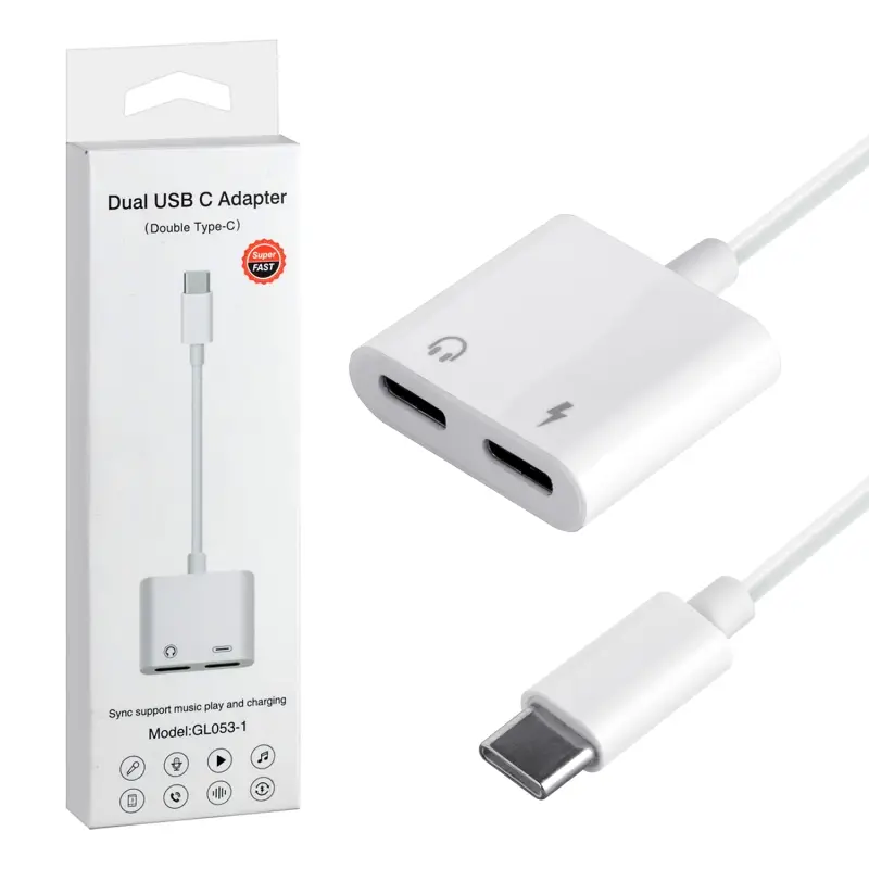 Переходник Type-C на 2 Type-C (360шт/кор)