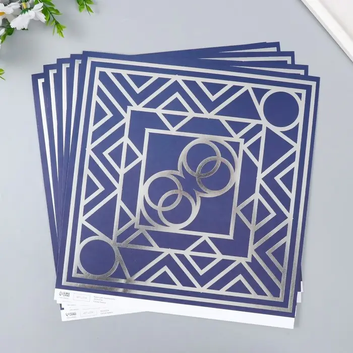 Бумага для скрапбукинга серебро "Эклектика" плотность 180 гр 30,5х32 см