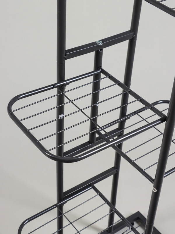 Подставка для цветов Greengo, 6 полок, 44 &times; 22 &times; 105 см, напольная, металл, тёмно-серая