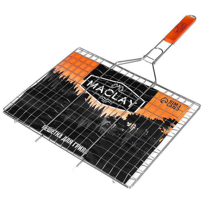 Решётка гриль универсальная maclay, 30x40 см, хромированная сталь, для мангала
