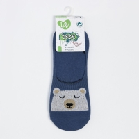 Носки-подследники детские &laquo;Мишка&raquo;, цвет джинс, размер 18-20