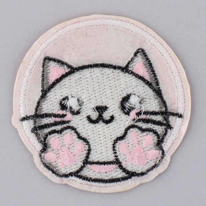 Термонаклейка на одежду &laquo;Котик&raquo;, диам. 6,4 см