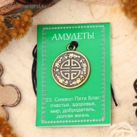 Амулет &laquo;Символ пяти благ&raquo; (счастье, здоровье, мир, добродетель, долголетие), 68см