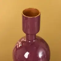 Подсвечник на 1 свечу текстурный "Баклажановый" с 3 сферами 10х10х25 см