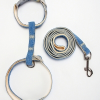 Комплект амуниции "Жаккард", поводок 120 х 1,5 см, синий