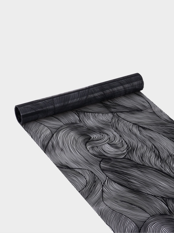 Дорожка на стол Доляна &laquo;Матера&raquo;, 150&times;38 см, чёрная