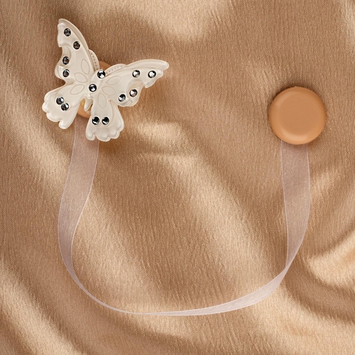 Подхват для штор &laquo;Бабочка красавица&raquo;, 5 &times; 5 см, 31 см, цвет белый