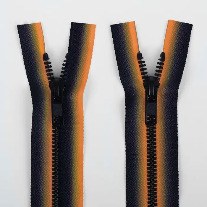 Молния &laquo;Трактор&raquo;, №5, разъёмная, замок автомат, 60 см, оранжевая, чёрная