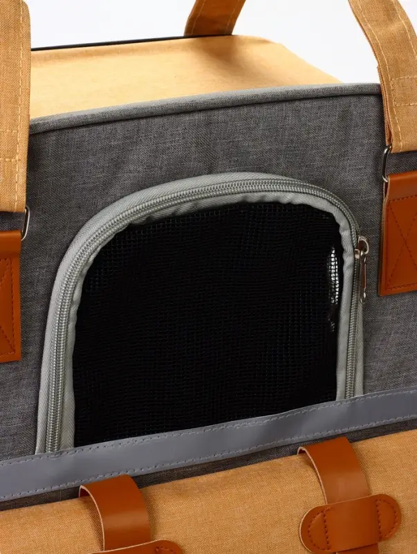 Рюкзак-переноска для кошек и собак, 30 х 21 х 41 см, серо-жёлтый