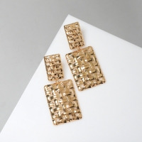 Клипсы &laquo;Лёгкость&raquo; плетёнка, цвет золото