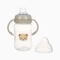 Поильник - непроливайка &laquo;Baby Bear&raquo; с силиконовым носиком, 270 мл., цвет бежевый Mum&Baby