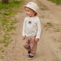 Комплект: футболка с дл. рукавом и брюки Крошка Я Dreamer, рост 92-98 см, бежевый