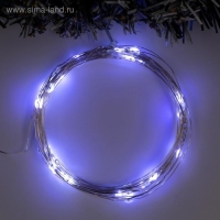 Гирлянда «Нить» 5 м роса, IP20, серебристая нить, 50 LED, мерцание всех светодиодов, батарейки AAх3 (нет в комплекте), свечение белое Гирлянда «Нить» 5 м роса, IP20, серебристая нить, 50 LED, мерцание всех светодиодов, батарейки AAх3 (нет в комплекте), свечение белое