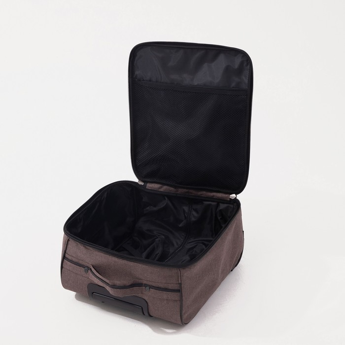 Пилот-кейс 16", &laquo;Сакси&raquo;, отдел на молнии, наружный карман, цвет коричневый