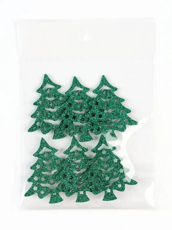 Декор "Зеленые елочки", набор 6 шт.