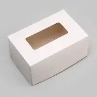 Коробка складная, с окном, белая, 15 х 10 х 7 см