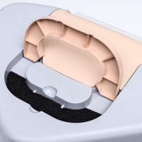 Туалет-домик угловой для кошек закрытый с дверцей 57*46*37 см, бежево-серый