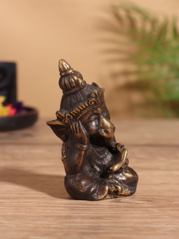 Сувенир бронза "Ганеша с книгой" 6х4х8 см