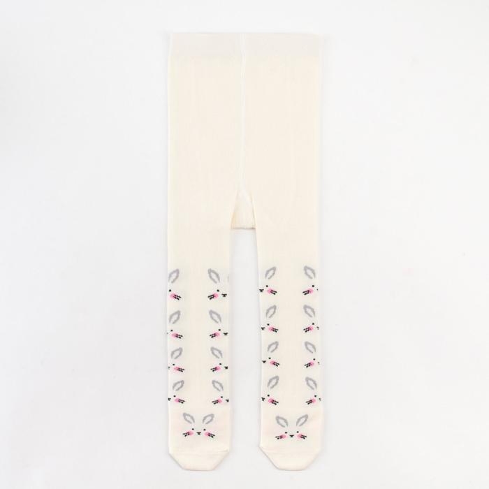 Колготки Крошка Я &laquo;Зайчики&raquo;, цвет молочный, рост 68-74 см