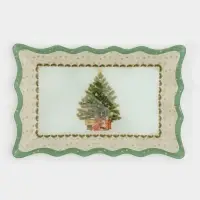 Блюдо прямоугольное "Рождественская ель" 25х15 см